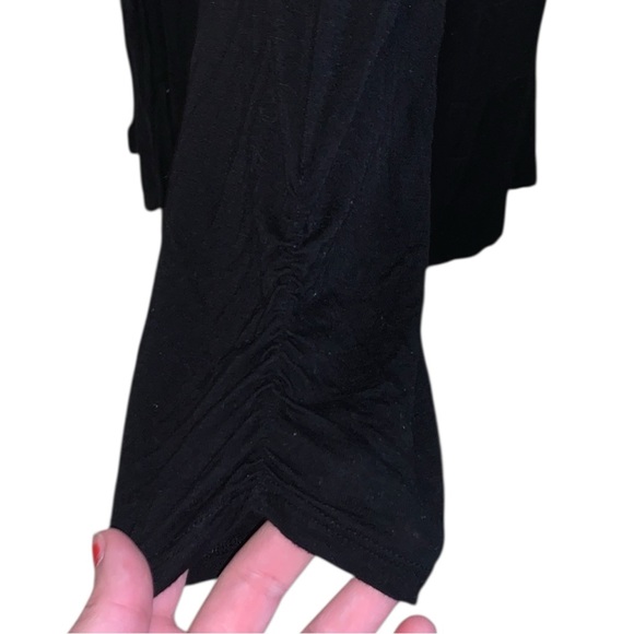 Grace The Perfect Fit Black Lightweight Cardigan 3/4 Ruched Sleeves - Picture 3 of 6